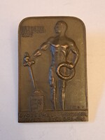 Detektív Atlétika Club sport plakett, Kepes F. magyar sport relikvia, jelzett, 1939, RITKASÁG