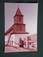 Képeslap,Forte fotó,Hollókő,Róm. kat. templom,tájház utca,népviselet látkép,részlet, 1980-