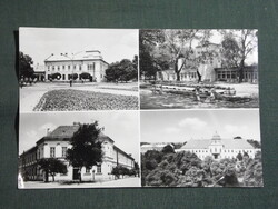 Képeslap,Hatvan,mozaik,Grassalkovich-kastély,kórház,iskola,strand,park,utca látkép,részlet, 1974-