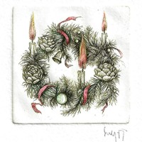 Sulyok Gabriella - Advent 8 x 8 cm színezett rézkarc