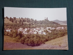 Képeslap,Forte fotó,Hollókő,Vár,Tájház falu látkép,részlet, 1980-