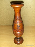 Retro esztergált fa váza - 20 cm (11/d)