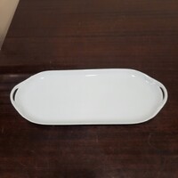Fehér sima szélű Herendi porcelán süteményes kínáló tál, tálca