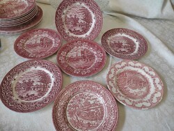 Vintage angol fajansz süteményes tányérok
