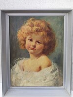 Félix Vally  ( Párizs,1866-1954)  Egy kislány mosolya c. portréja.
