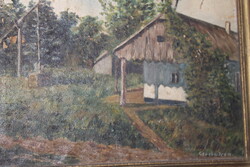 Antik szignált festmény 955