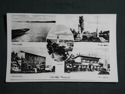Képeslap,fotó reprodukció,Harta,mozaik,Duna részlet,emlékmű,gőzmalom,tanácsháza látkép részlet,1960-