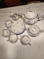 Zsolnay  21 db-os teáskészlet barokk kék virágos , antik (1925-1950 )