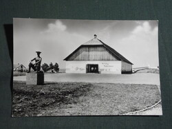 Képeslap,Hortobágy,Pásztormúzeum,Csikós szobor látkép,részlet, 1971-
