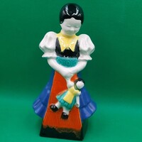 Antik Bodrogkeresztúri Kerámia kislány  babával figura