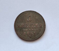 1 Kreuzer / Krajcár 1851 B.
