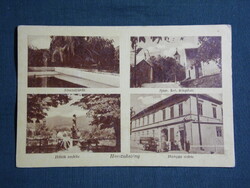 Képeslap,Hosszúhetény,mozaik,strand,emlékmű,templom,Hangya szövetkezet üzlet kiadás,1950-