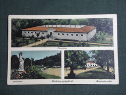 Képeslap,Harkány,Gyógyfürdő,mozaik,Ilonafürdő,park,Benyovszky szálló,Monostory Bp. kiadás, 1930-