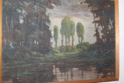 Antik szignált festmény 972