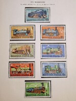 Mozdonyok 8 db postatiszta bélyeg sor, 1972-es kiadás. Első tulajdonostól. Hibátlan, szépen tartva.