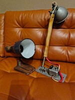 Régi retro ipari vintage műhely,zománc, lámpa géplámpa indusztrial loft design 2db!