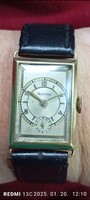 Art deco ,14 karátos arany ,Arctos karóra,/30x22 mm/,bőrszíjjal Németország 1930 évek vége