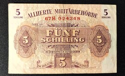 5 schilling - Ausztria, szövetséges megszállás (brit kiadás), 1944 (F+)