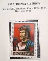 Dózsa György 1 db postatiszta bélyeg, 1972-es kiadás. Első tulajdonostól. Hibátlan, szépen tartva.