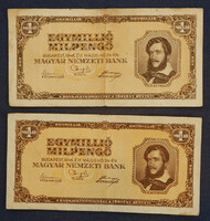 1 millió pengő 1946 -2 db