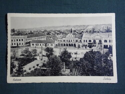 Képeslap,Hatvan,Városháza,Bank,utca,tér,park látkép részlet,Barasits Bp. kiadás, 1940-