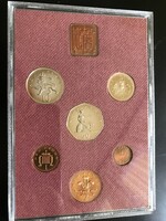1979.Nagy-Britannia/Írország forgalmi szett plasztik tokban+kartonban (Királyi Pénzverde)-1/2 Pence-
