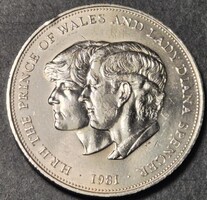 Egyesült Királyság, 25 Penny, 1981., Károly herceg és Lady Diana Esküvője