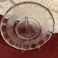 Richly cut glass serving plate