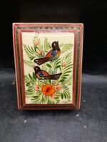 Jewelry or Trinket Box Wood with Hand Painted Birds ,on Top Wooden. 3258b
