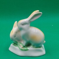Hollóházi porcelán Nyuszik, nyúlpár figura