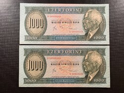 ***  Gyönyörű EF állapotú sorszámkövető 1983-as 1000 forint ***
