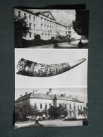 Képeslap,Jászberény,Álltalános iskola,tanárképző,Lehel kürtje látkép,részlet, 1961-
