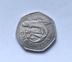 Barbados 1 Dollár 1998, hétszögletű érme.