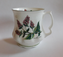 Staffordshire angol bögre botanikai dekorral borsmenta/kamilla