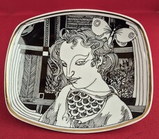 Hollóházi Szász Endre pillangós tálka