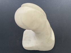 Bocz Gyula carrarrai fehérmárvány absztrakt geometrikus szobor figura