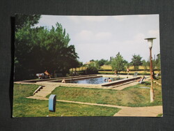Képeslap,Jászszentandrás,strand,medence látkép,részlet, 1980-