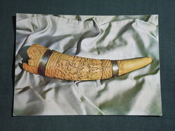Képeslap,Jászberény,múzeum,Lehel kürtje látkép,részlet, 1977-