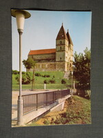 Képeslap,Ják,Bencés apátsági templom,park,utca látkép,részlet, 1970-