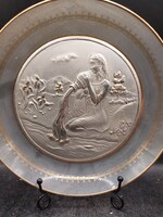 Ezüst + üveg fali dísztányér. 3303B