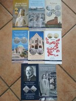 Érme prospektusok, ismertetők: Kőszegi vár. Hortobágyi NP, A só, Richter Gedeon, stb