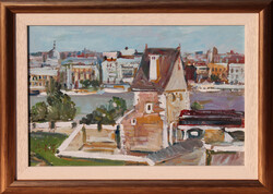 József Bánfi: the southern gate tower of Buda Castle with the city center of Pest in the background