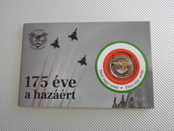 2023  175 éves a HONVÉDSÉG 100 Ft forint UNC verdefényes RITKA elsőnapi veret bliszter sorszám: 1331