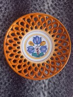 Tulipános fali tányér Haban stílusú kerámia