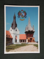 Képeslap,Kakasd,faluház,arkangyal templom látkép,részlet, 2000-