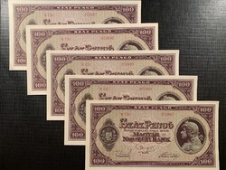 *** 5 db UNC sorszámkövető 100 pengő 1945 ***