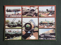 Képeslap,Kecel,mozaik,hadtörténeti múzeum,repülőgép,harckocsi látkép,részlet, 1990-