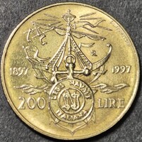 Olaszország 200 Líra, 1997., 100 éves az Olasz Tengerészeti Liga