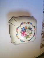 Zsolnay virágkoszorús retró ékszertartó porcelán doboz