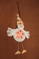 Akasztható fém madár dísz